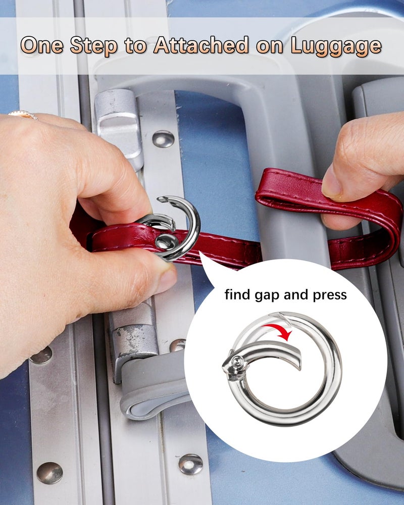 Teskyer Luggage Tags, 3 Pack Premium PU Leather Luggage Tags Privacy Protection Travel Bag Labels Suitcase Tags - Image 5